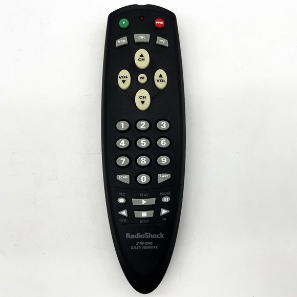 Vintage Radio Shack 3-in-One Easy Remote Control-TV-VCR Black Clean Battery Port - Picture 1 of 3